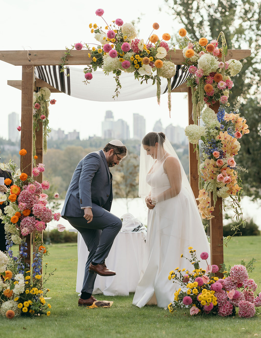 Vibrant Jewish ceremony under the chuppah