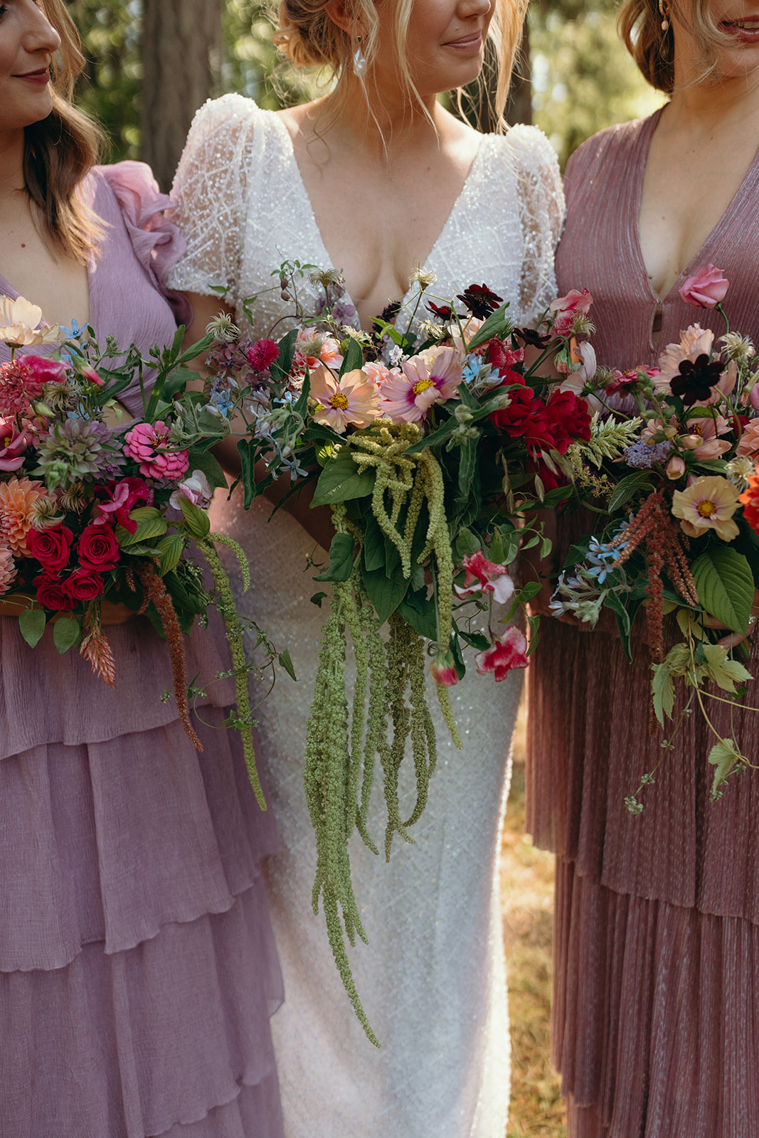 Incredible wedding bouquets grown on-site at the venue at Bullock Lake Farm